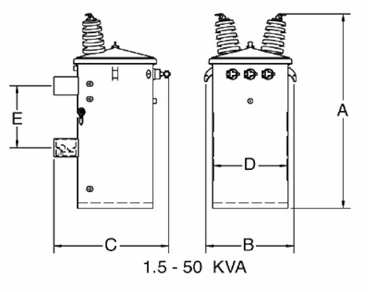 50 kVA Single Phase Pole Mounted Transformer